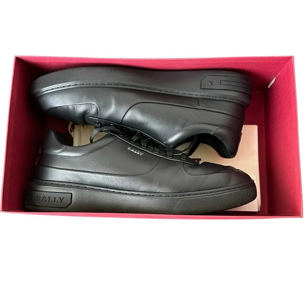 Bally Manny Men's Black Calf Leather Lace Up Sneakers Size 12